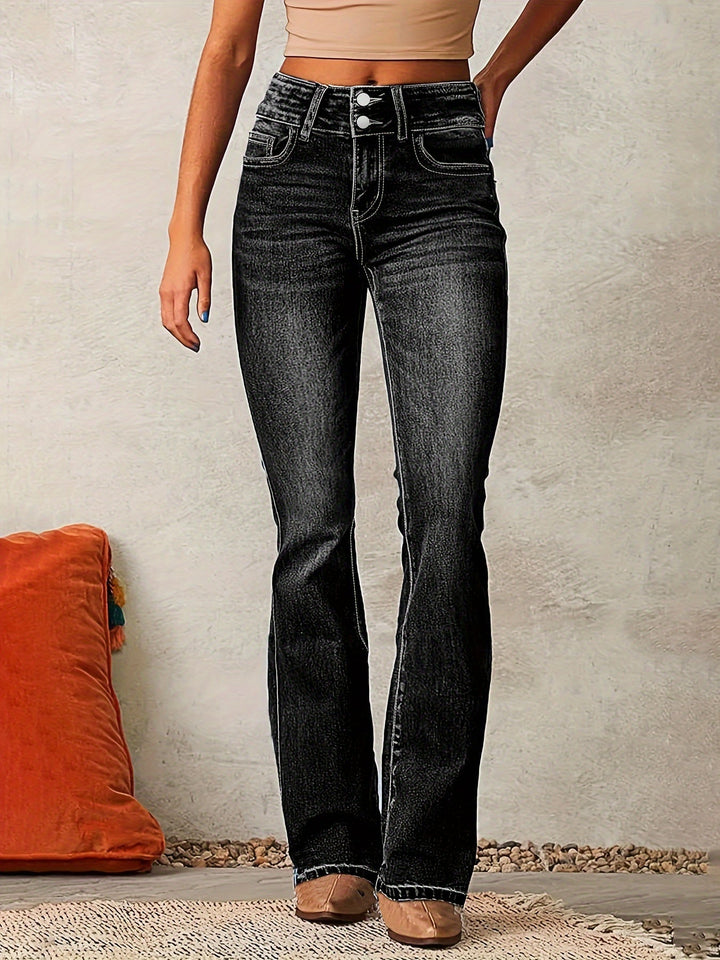 Ariane | Jeansy High-Waist Rozszerzane