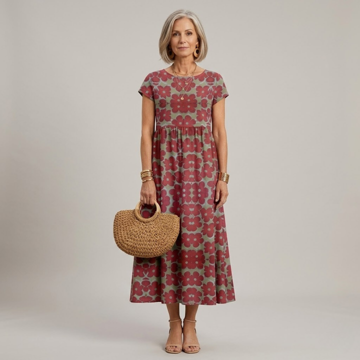Elsie – Elegancka powłóczysta sukienka w kwiaty