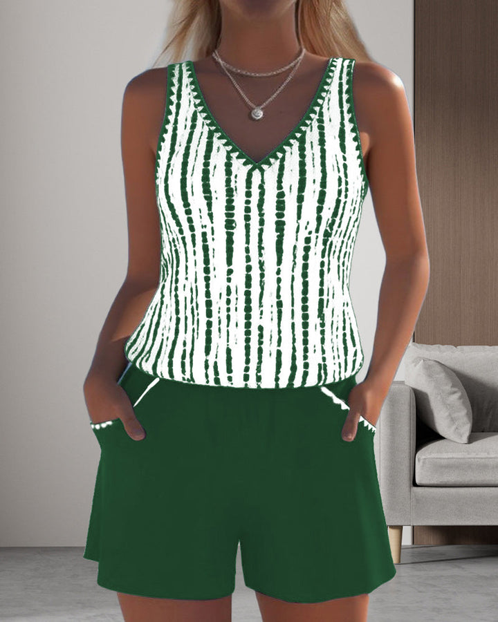 Mia | Two-Piece Printed Swimsuit with V-Neck