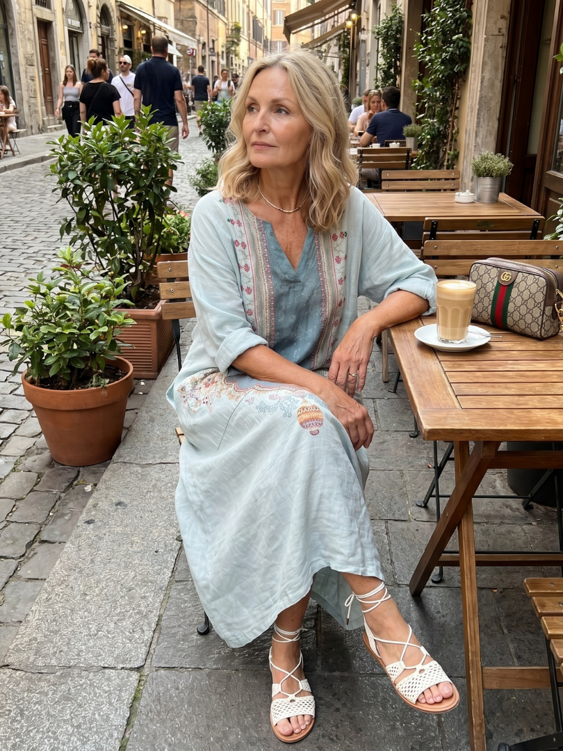 MAŁGORZATA | Haftowany środek i luźny krój