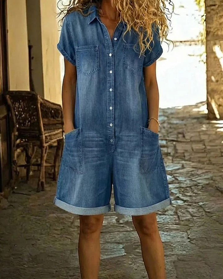 Harper | Denim Playsuit