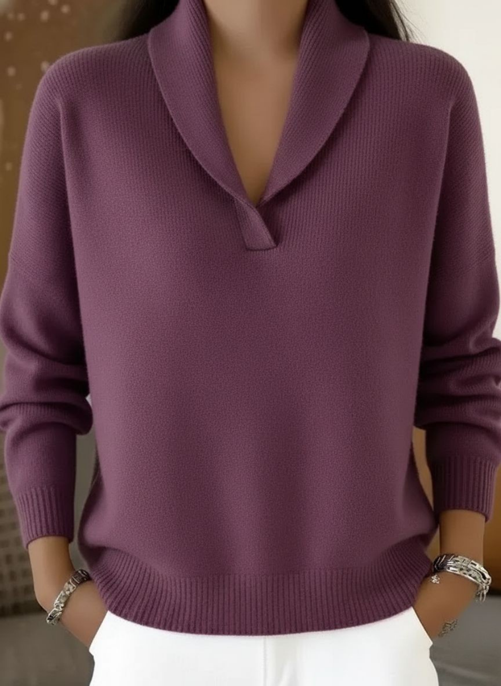 ANTONINE | SWETER Z DEKOLTEM V