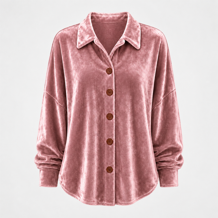 Sofia™ | Velvet Button-Front Shirt