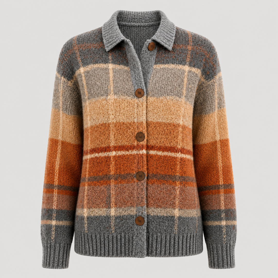 Edith™ | Ombre Plaid Knit Cardigan
