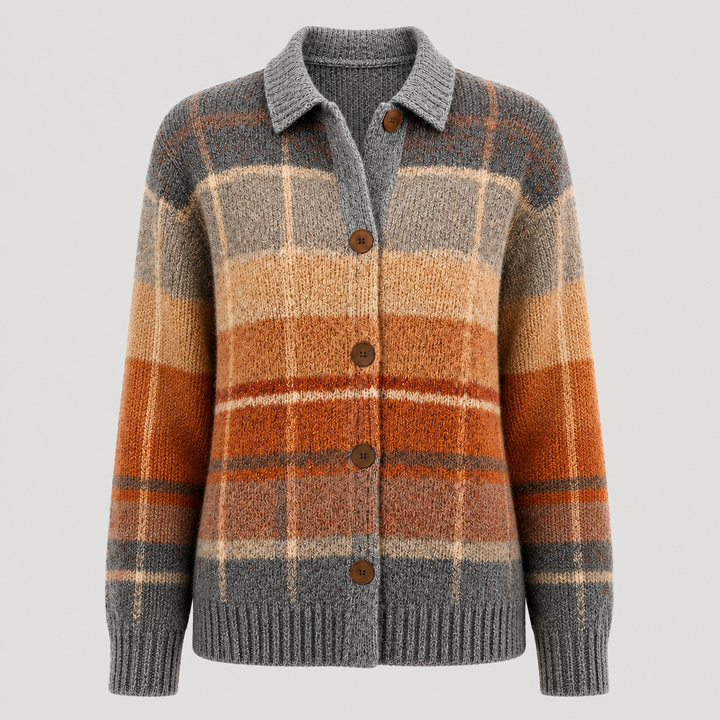 Edith™ | Ombre Plaid Knit Cardigan