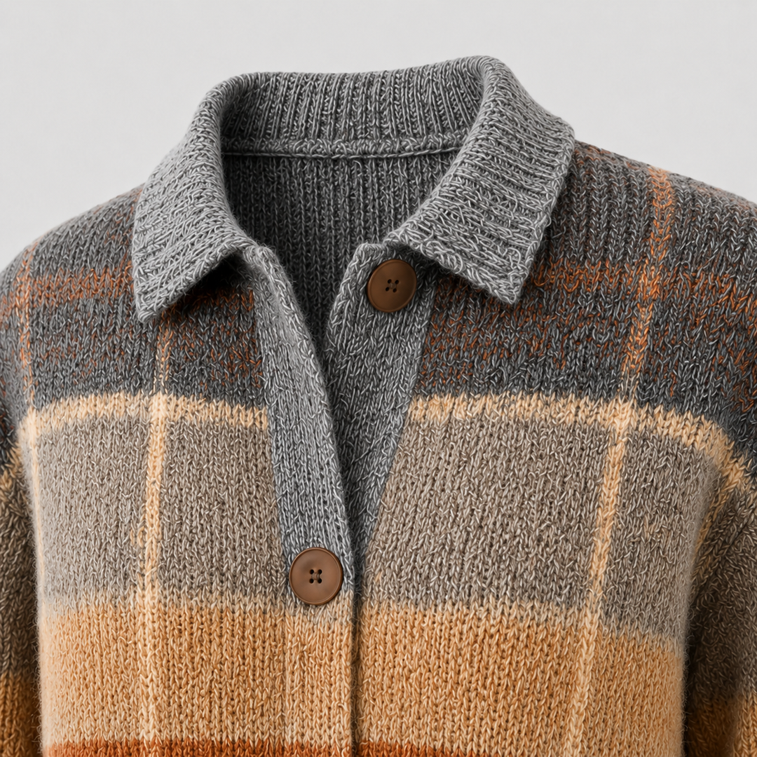 Edith™ | Ombre Plaid Knit Cardigan