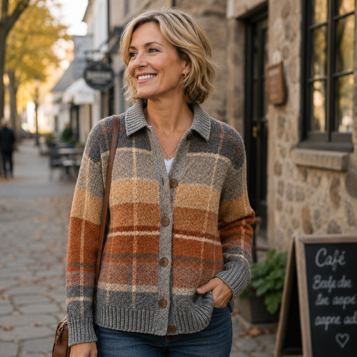 Edith™ | Ombre Plaid Knit Cardigan