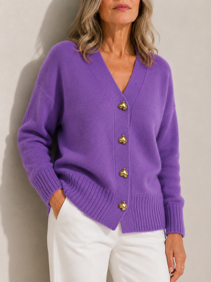 Abigail™ | Heart-Button Cardigan