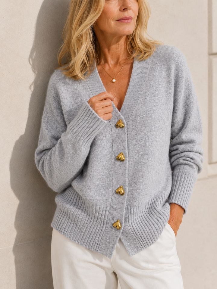 Abigail™ | Heart-Button Cardigan