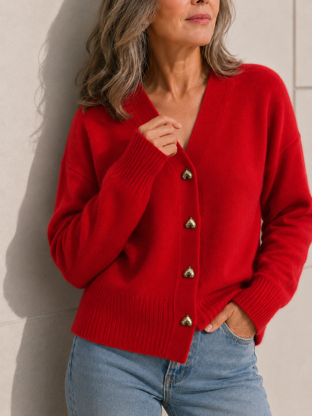 Abigail™ | Heart-Button Cardigan