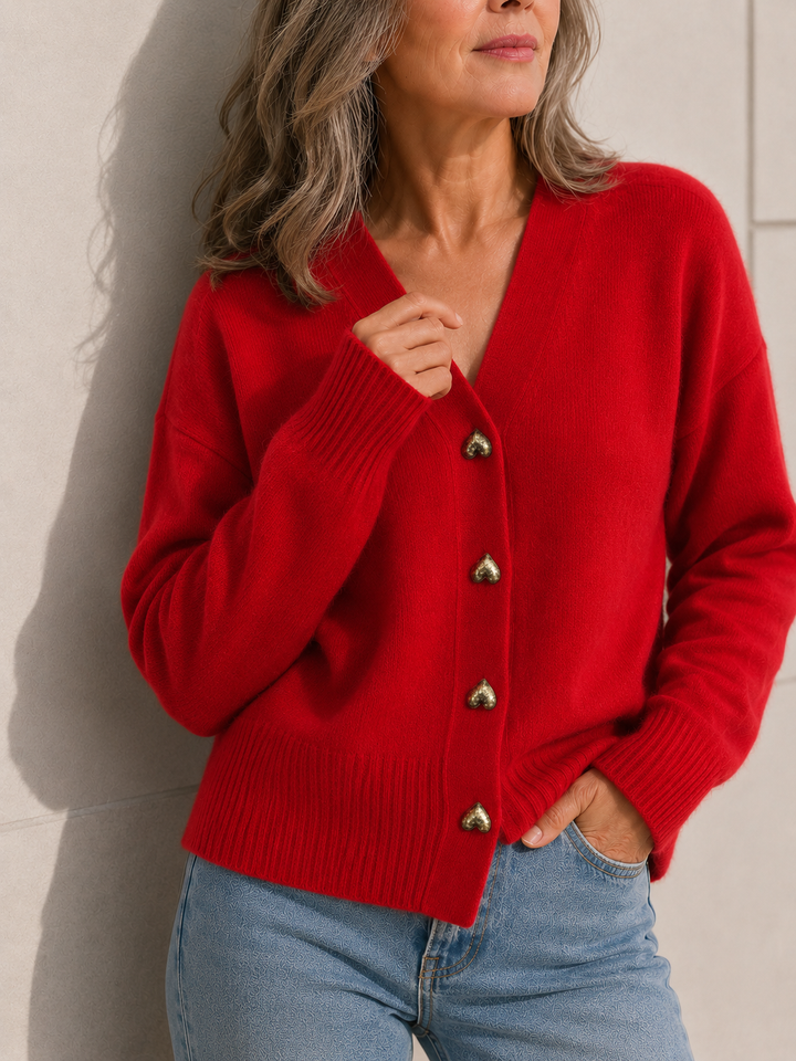 Abigail™ | Heart-Button Cardigan