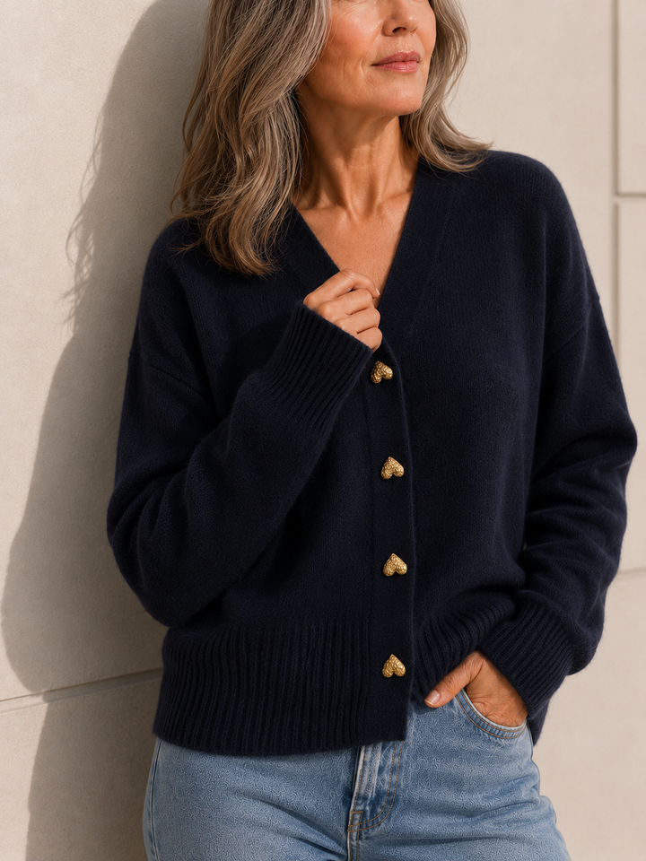 Abigail™ | Heart-Button Cardigan