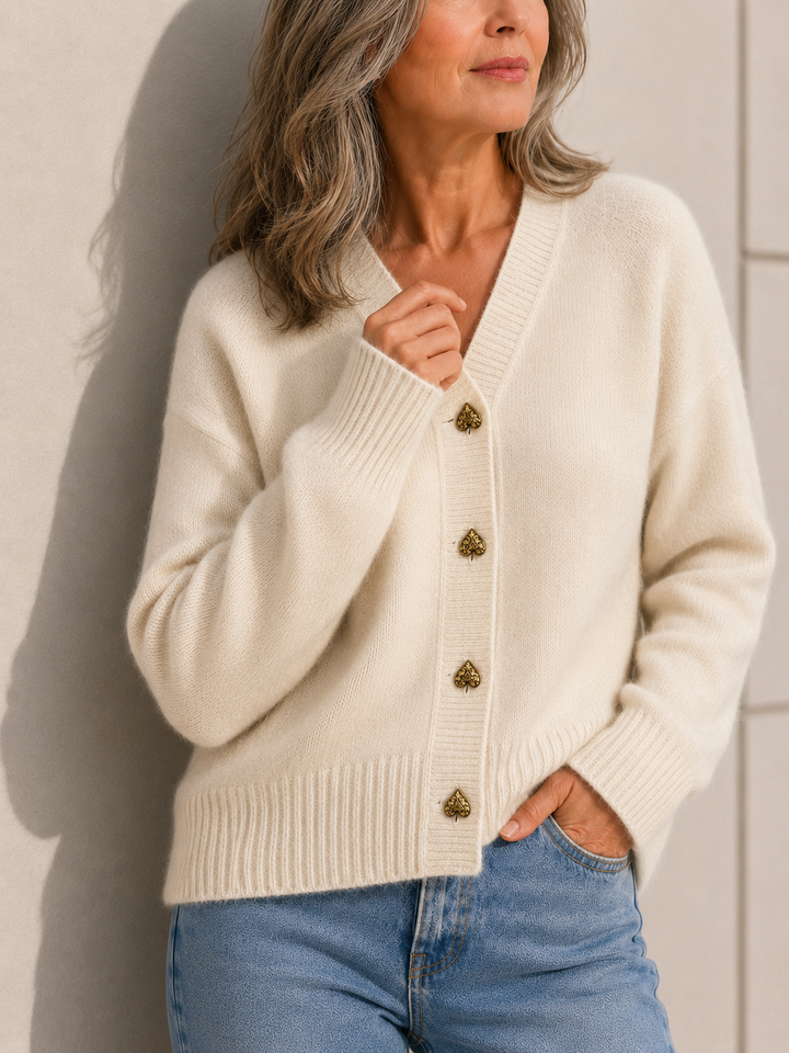 Abigail™ | Heart-Button Cardigan