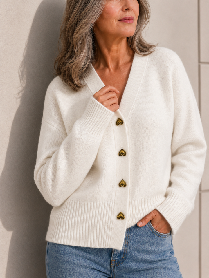 Abigail™ | Heart-Button Cardigan