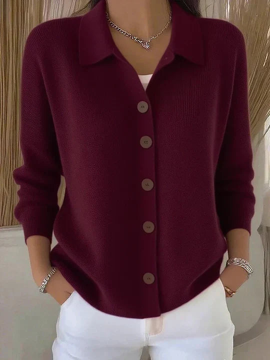JOSEPHINE | ROZPINANY SWETER Z KOŁNIERZYKIEM