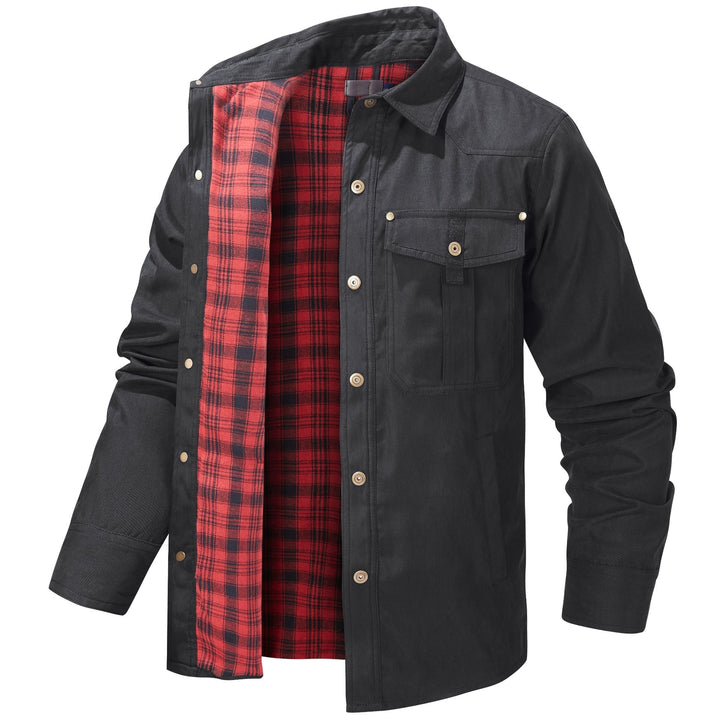 Daedalus™ | Solid Color Retro Style Flannel Jacket