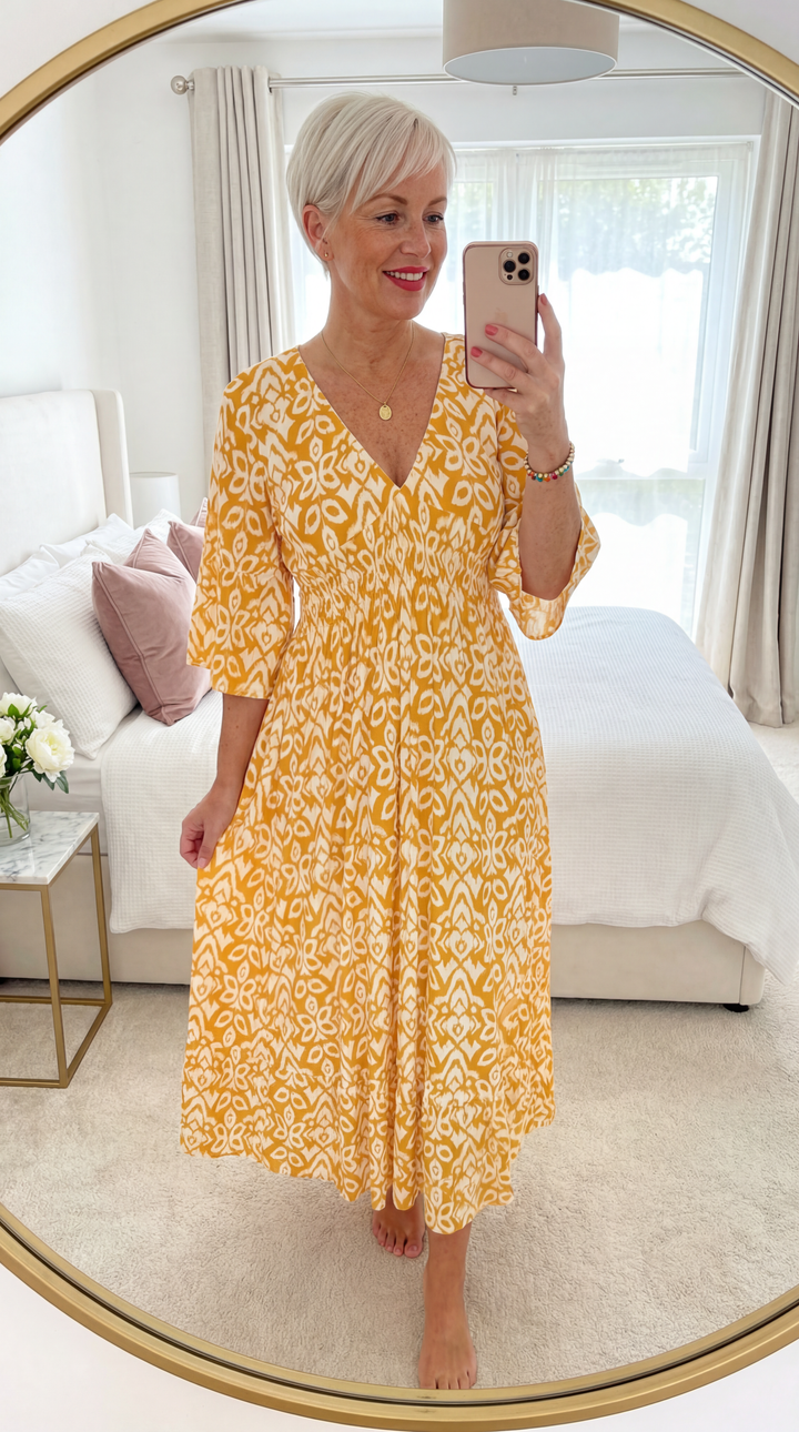 Zara – Casualowa sukienka midi w stylu boho