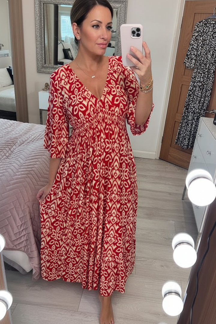 Zara – Casualowa sukienka midi w stylu boho
