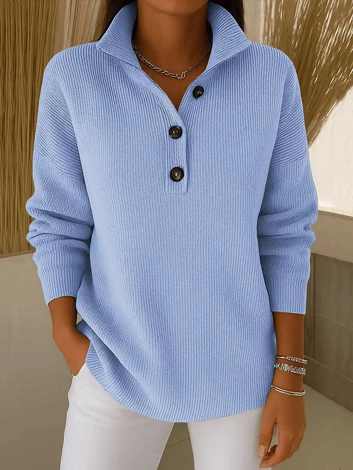 FLORENCE | SWETER POLO Z DEKOLTEM V