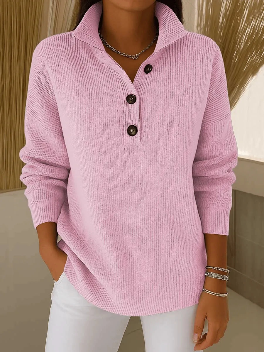 FLORENCE | SWETER POLO Z DEKOLTEM V