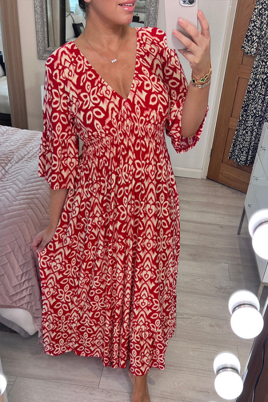 Zara – Casualowa sukienka midi w stylu boho