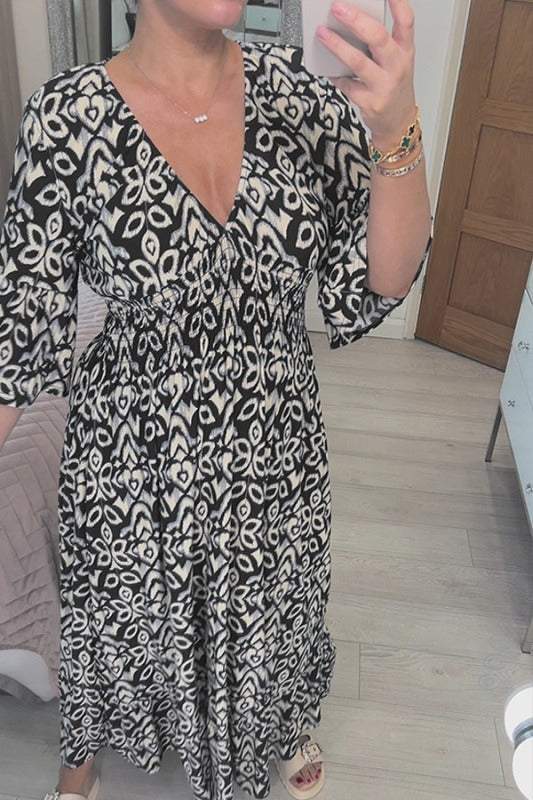 Zara – Casualowa sukienka midi w stylu boho