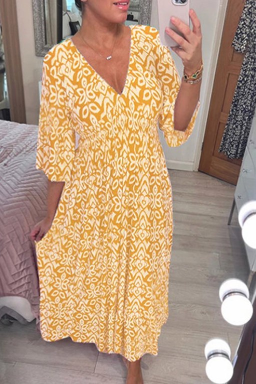 Zara – Casualowa sukienka midi w stylu boho