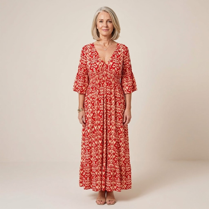 Zara – Casualowa sukienka midi w stylu boho