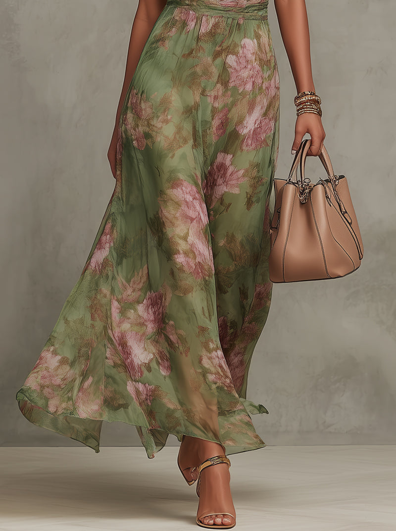 Bella - Elegancka Sukienka Letnia w Kwiaty