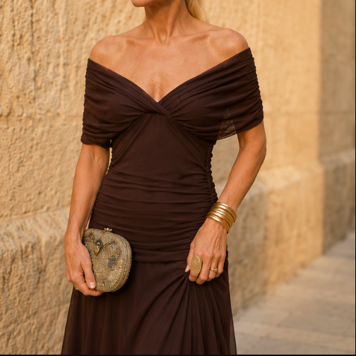 Reagan | Elegant Brown Dress