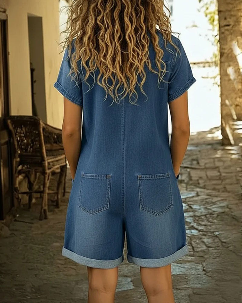 Harper | Denim Playsuit