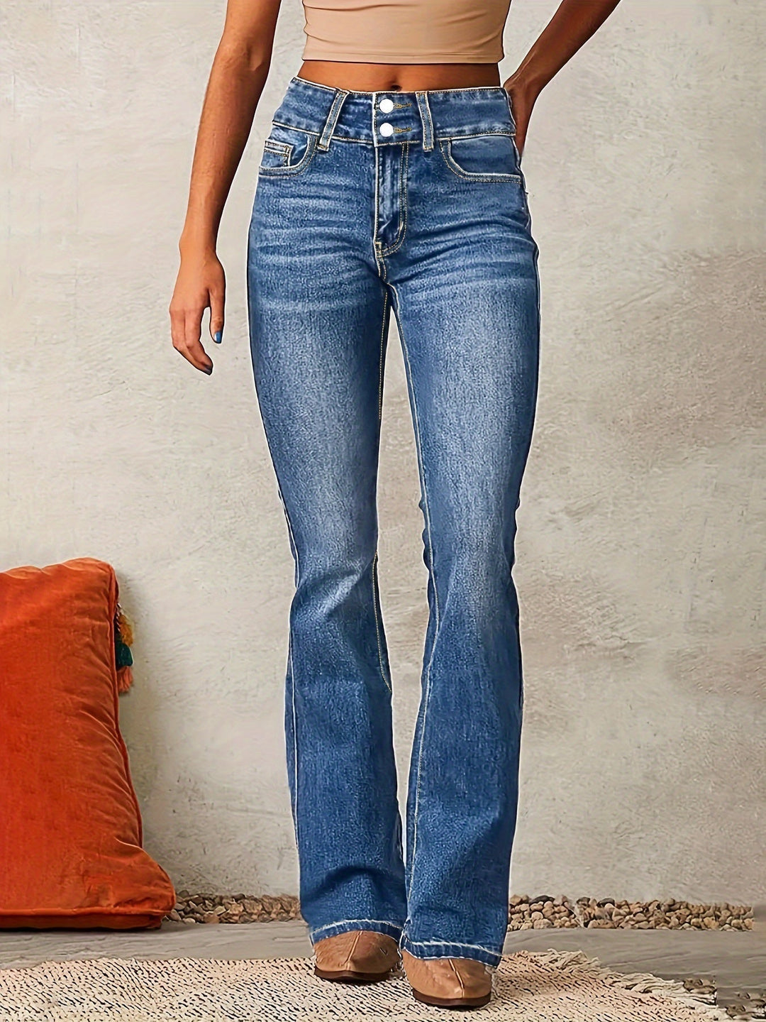 Ariane | Jeansy High-Waist Rozszerzane