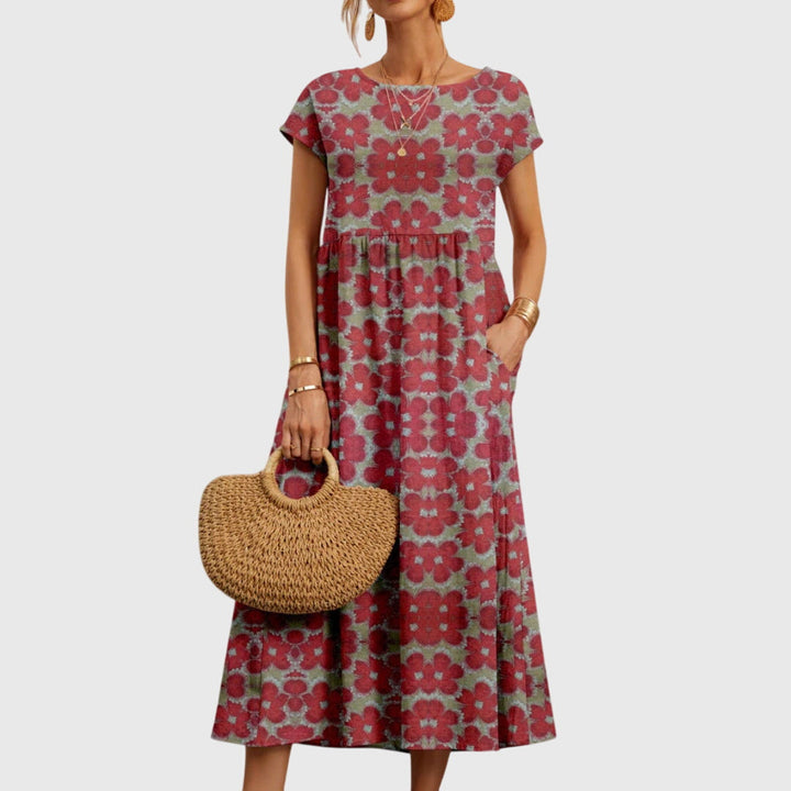 Elsie – Elegancka powłóczysta sukienka w kwiaty