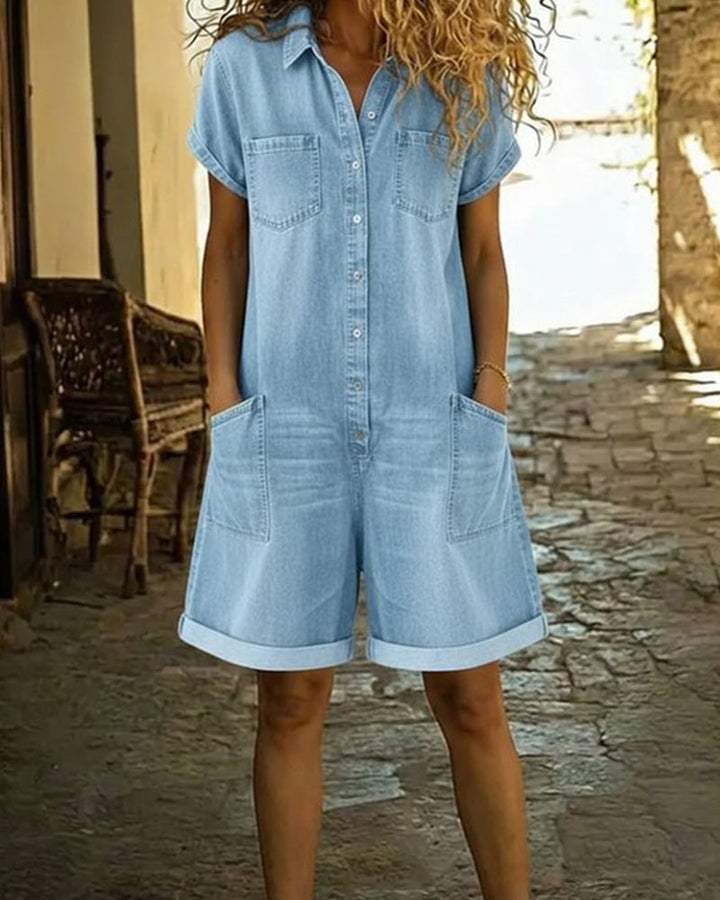 Harper | Denim Playsuit